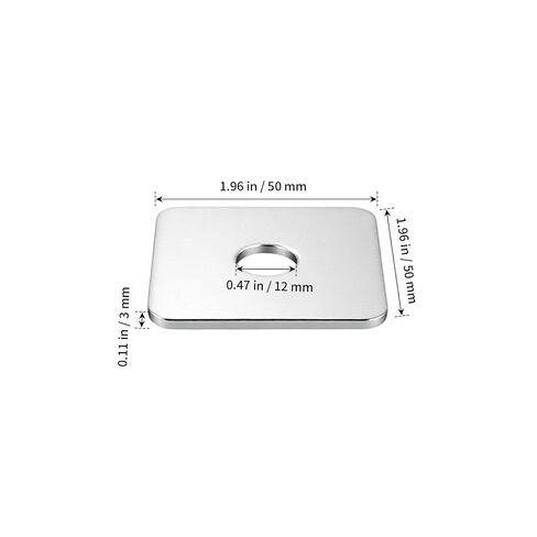 SHEUTSAN Square Washers Plate, 1/2 Inch ID, 2x2 Inch OD, 1/8 Inch Thickness, 60 Pieces in Kuwait