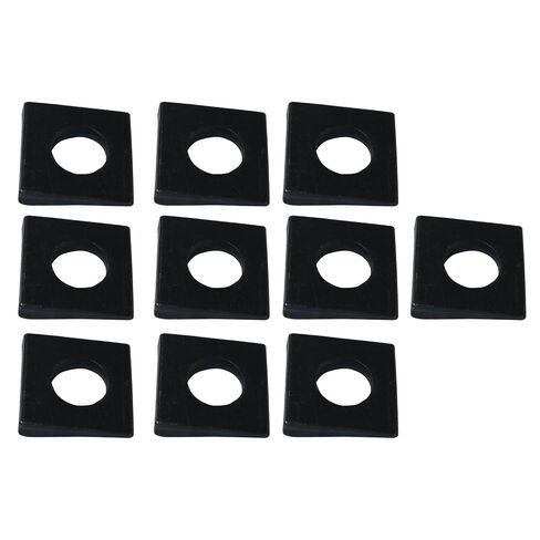10PCS 1/2 Inch Black Square Bevelled Washer 1-1/8 x 1-1/8 inch Wedge Washers Metal Shims for Leveling Carbon Steel Galvanized 2mm to 6.6mm Thick for Shim Leveling in Kuwait