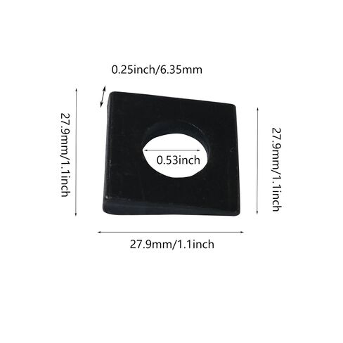 10PCS 1/2 Inch Black Square Bevelled Washer 1-1/8 x 1-1/8 inch Wedge Washers Metal Shims for Leveling Carbon Steel Galvanized 2mm to 6.6mm Thick for Shim Leveling in Kuwait