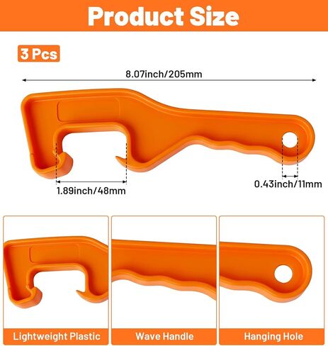 3 Pack Bucket Opener, 5 Gallon Bucket Opener with Non-Slip Grip, Professional Lifter/Remover Wrench for Home Food Storage Containers, Paint Buckets in Kuwait