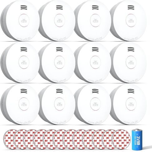 SITERWELL Smoke Detector, Smoke Detector 10 Year Battery with Photoelectric Sensor, Fire Alarm with Low Battery and Fault Warning for House and Bedroom, UL217 Listed, GS525A (4 Packs) in Kuwait