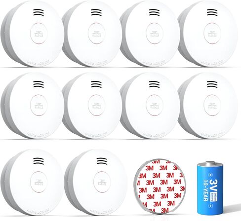 SITERWELL Smoke Detector, Smoke Detector 10 Year Battery with Photoelectric Sensor, Fire Alarm with Low Battery and Fault Warning for House and Bedroom, UL217 Listed, GS525A (4 Packs) in Saudi Arabia