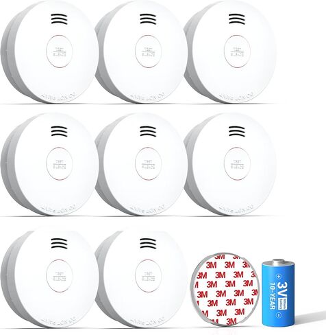 SITERWELL Smoke Detector, Smoke Detector 10 Year Battery with Photoelectric Sensor, Fire Alarm with Low Battery and Fault Warning for House and Bedroom, UL217 Listed, GS525A (4 Packs) in Saudi Arabia