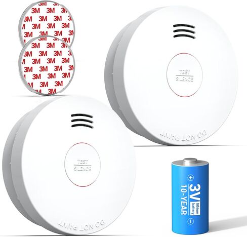 SITERWELL Smoke Detector, Smoke Detector 10 Year Battery with Photoelectric Sensor, Fire Alarm with Low Battery and Fault Warning for House and Bedroom, UL217 Listed, GS525A (4 Packs) in Saudi Arabia