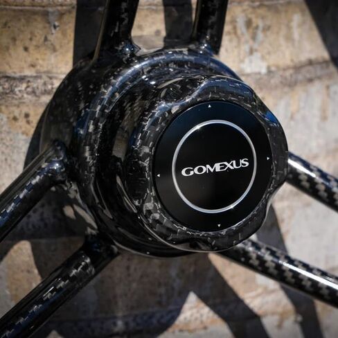 عجلة قيادة قارب Gomexus مصنوعة من ألياف الكربون الحقيقية مقاس 13.5 بوصة عجلة Skiff 3K كربون عالمية سهلة التركيب in Kuwait