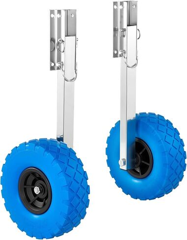 VEVOR Boat Launching Wheels, Aluminium Alloy Transom Wheel with Inflatable Rubber Tires, Folding Launch Wheels with 4 Quick Release Pin, Fit 13ft and 14.7 ft Inflatable Fishing Boat in Kuwait
