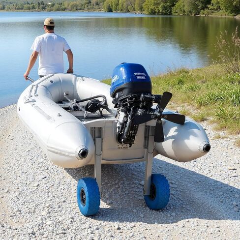 VEVOR Boat Launching Wheels, Aluminium Alloy Transom Wheel with Inflatable Rubber Tires, Folding Launch Wheels with 4 Quick Release Pin, Fit 13ft and 14.7 ft Inflatable Fishing Boat in Kuwait