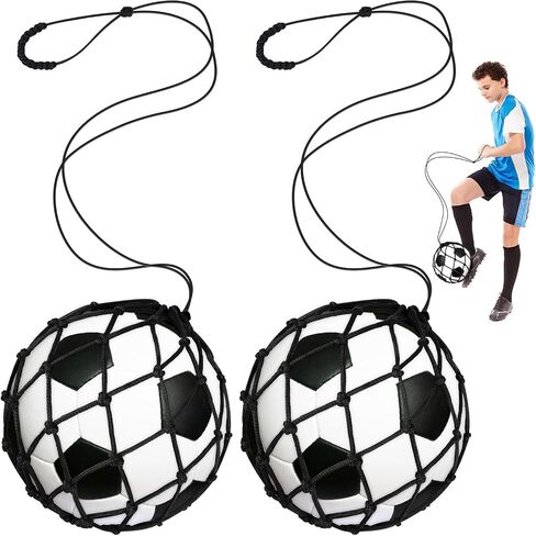 Soccer Kick Trainer 2 Psc with Return Net - Football Training Equipment for Boys & Girls - Practice Gear Compatible with Size 3 4 5 Balls in Kuwait
