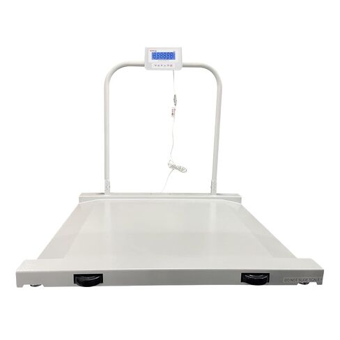 VisionTechShop MVW1 Heavy Duty Wheelchair Scale Platform 1000lb x 0.5lb / 500kg x 0.2kg, Intergrated Foldable Handle and Wheels for Easy Portability, Large LCD Display with Backlight - 1 Piece in Kuwait