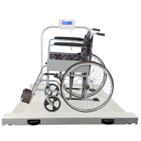 VisionTechShop MVW1 Heavy Duty Wheelchair Scale Platform 1000lb x 0.5lb / 500kg x 0.2kg, Intergrated Foldable Handle and Wheels for Easy Portability, Large LCD Display with Backlight - 1 Piece in Kuwait