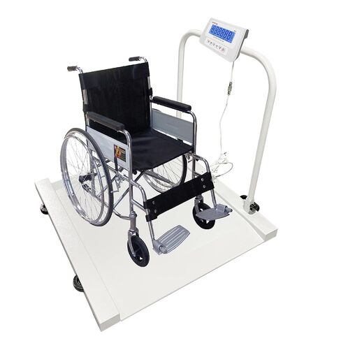 VisionTechShop MVW1 Heavy Duty Wheelchair Scale Platform 1000lb x 0.5lb / 500kg x 0.2kg, Intergrated Foldable Handle and Wheels for Easy Portability, Large LCD Display with Backlight - 1 Piece in Kuwait