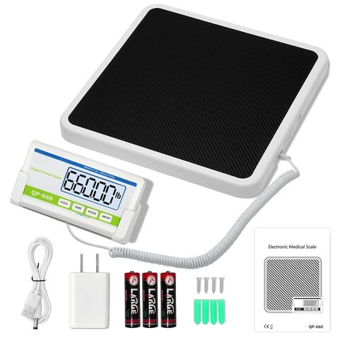 Medical Scale for Body Weight, 660lb Medical Grade Floor Scale | 13x12.6" Extra Wide Platform for Hospital & Physician, Home, Office, Gym, Include AC Adapter & Battery, kg/oz/lb Settings in Kuwait