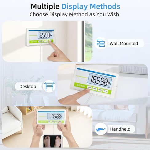 Medical Scale for Body Weight, 660lb Medical Grade Floor Scale | 13x12.6" Extra Wide Platform for Hospital & Physician, Home, Office, Gym, Include AC Adapter & Battery, kg/oz/lb Settings in Kuwait
