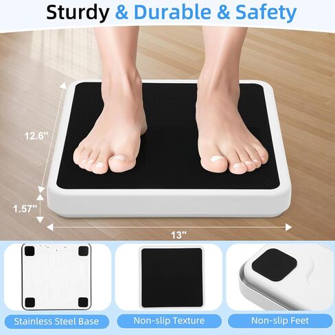 Medical Scale for Body Weight, 660lb Medical Grade Floor Scale | 13x12.6" Extra Wide Platform for Hospital & Physician, Home, Office, Gym, Include AC Adapter & Battery, kg/oz/lb Settings in Kuwait