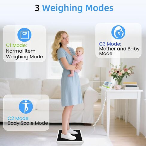 Medical Scale for Body Weight, 660lb Medical Grade Floor Scale | 13x12.6" Extra Wide Platform for Hospital & Physician, Home, Office, Gym, Include AC Adapter & Battery, kg/oz/lb Settings in Kuwait