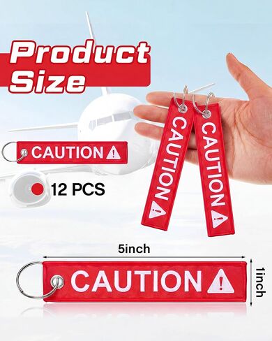 Kenning 12 Pack Caution Key Chain Safety Tag Double Sided Red Fabric Warning Keyring 1 x 5 Inch for Motorcycle ATV Fleet Management Industrial Equipment High Visibility Embroidered Luggage Tag in Kuwait