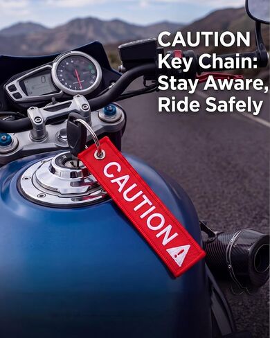 Kenning 12 Pack Caution Key Chain Safety Tag Double Sided Red Fabric Warning Keyring 1 x 5 Inch for Motorcycle ATV Fleet Management Industrial Equipment High Visibility Embroidered Luggage Tag in Kuwait