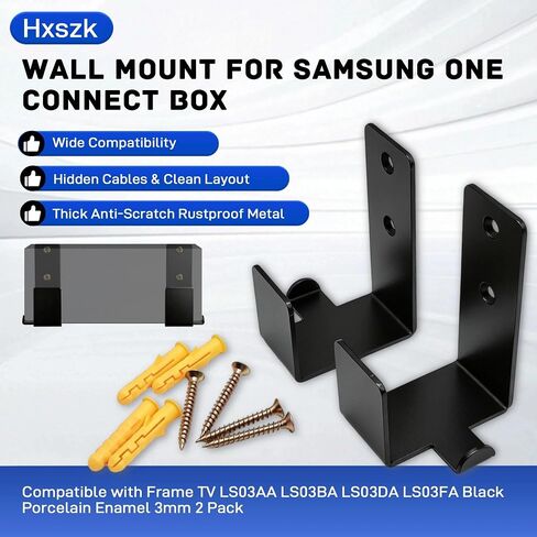 Wall Mount for Samsung One Connect Box Compatible with Frame TV LS03AA LS03BA LS03DA LS03FA Black Porcelain Enamel 3mm 2 Pack in Kuwait