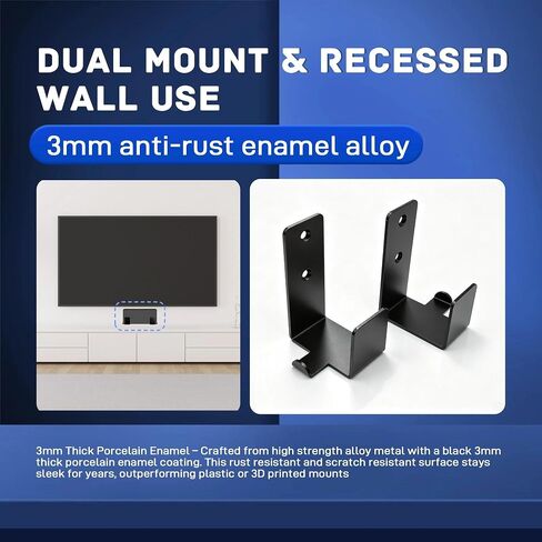 Wall Mount for Samsung One Connect Box Compatible with Frame TV LS03AA LS03BA LS03DA LS03FA Black Porcelain Enamel 3mm 2 Pack in Kuwait