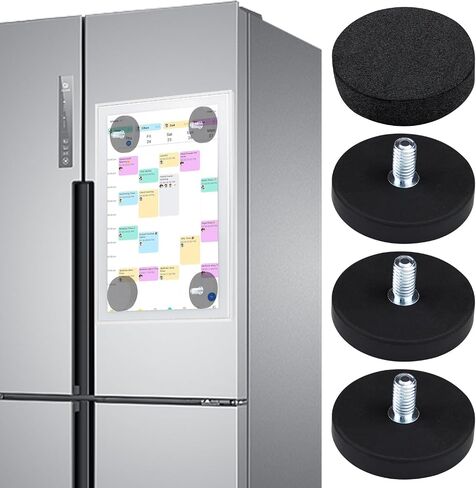 Magnetic Mount for Skylight Calendar 15 Inch(Gen 1.0) - Black | 3 Pcs Rubber-Coated Magnetic Screws + 1 Pcs Foam Pad | Scratch-Free Fridge Mount | Tool-Free Install in Kuwait