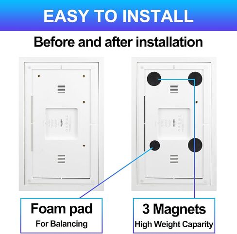 Magnetic Mount for Skylight Calendar 15 Inch(Gen 1.0) - Black | 3 Pcs Rubber-Coated Magnetic Screws + 1 Pcs Foam Pad | Scratch-Free Fridge Mount | Tool-Free Install in Kuwait