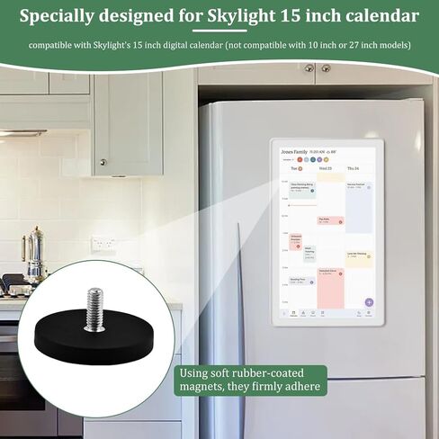 حامل ثلاجة مغناطيسي لتقويم Skylight 15 بوصة - يتضمن 3 مغناطيس نيوديميوم + 1 وسادة إسفنجية، تثبيت بدون أدوات، خالي من الخدوش، يحمل ما يصل إلى 99 رطلاً in Kuwait