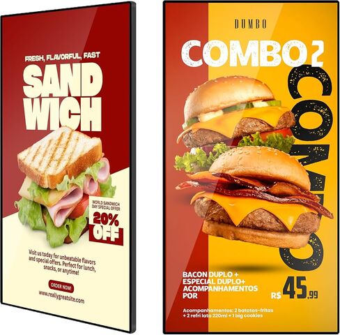 32/43/49/55 Inch Wall-Mount Digital Signage 2K Display 4+32GB Memory Commercial Advertising Screen with Touch/Non-Touch, Multiple Control & Content Creation (Non-touch screen, black, 43 inches) in Kuwait