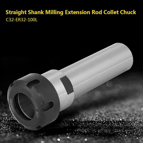 Eujgoov C32-100L Alloy Steel Collet Chuck Holder, Straight Shank CNC Milling Spacer Sleeve/Shaft Extender for Deep Hole Processing, High Rigidity and Strong Clamping Force, Comfortable Feeling, in Kuwait