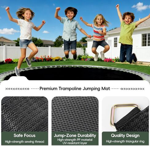 Trampoline Mat Replacement,13.4ft Diameter Mat with 96 Rings,Fits 15ft Trampoline and 6.5" Spring (Frame & Spring Not Include) in Kuwait