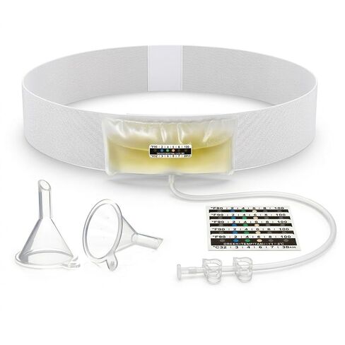 Urine Test Complete Kit – 2 to 4 oz Concealed Sample Bag with Adjustable Belt, Urine Test Thermometer Stickers and Silicone Funnel (M) in Kuwait