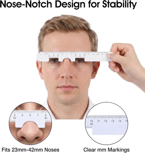 4 Pcs PD Ruler for Eyeglasses, Pupillary Distance Ruler Ideal for Ordering Glasses Online (White) in Kuwait