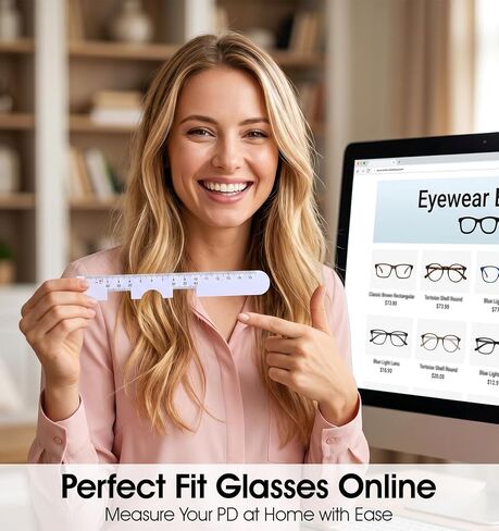 4 Pcs PD Ruler for Eyeglasses, Pupillary Distance Ruler Ideal for Ordering Glasses Online (White) in Kuwait