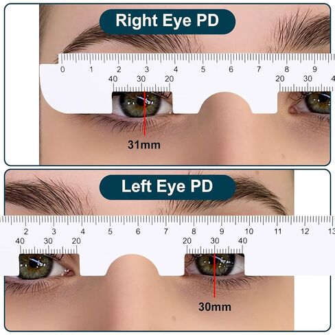 4 قطع مسطرة PD للنظارات، أداة قياس مسافة الحدقة، مسطرة مقياس الحدقة البيضاء من PVC لطلب النظارات عبر الإنترنت، ملحقات العناية بالعين in Kuwait