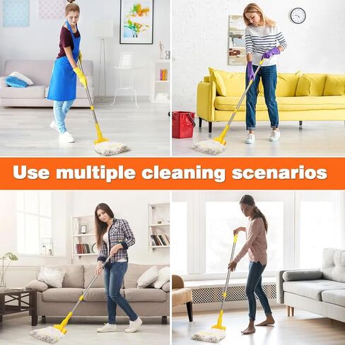 Heavy Duty Commercial Clip Mop with 48" Long Handle – Industrial Cotton Wet Mop for Floor Cleaning, Home, Kitchen, Office, Garage, Concrete & Tile Floors in Kuwait