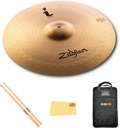 Zildjian ILH20CR 20" I Crash Ride Cymbal | Bundle with Drumsticks, Drumstick Bag, and Austin Bazaar Polishing Cloth in Kuwait