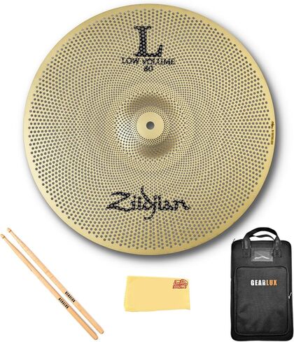 Zildjian LV8018CR-S 18" L80 Low Volume Crash Ride Cymbal | Bundle with Drumsticks, Drumstick Bag, and Austin Bazaar Polishing Cloth in Kuwait