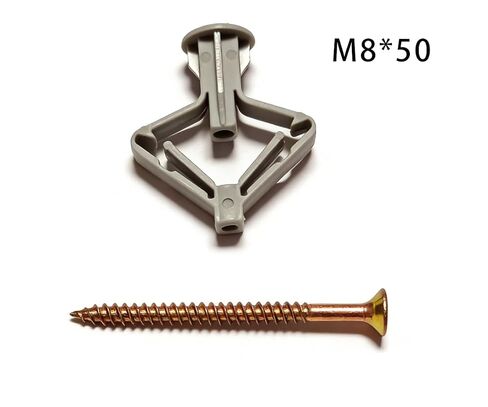 M8*50 Plastic Butterfly Drywall Anchors with Screws, Heavy Duty Wall Anchors for Drywall, Toggle Anchors for Hanging Pictures, Shelves, Cabinets, Assortment Kit for Hollow Wall Mounting （50 Set） in Kuwait