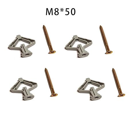 M8*50 Plastic Butterfly Drywall Anchors with Screws, Heavy Duty Wall Anchors for Drywall, Toggle Anchors for Hanging Pictures, Shelves, Cabinets, Assortment Kit for Hollow Wall Mounting （50 Set） in Kuwait