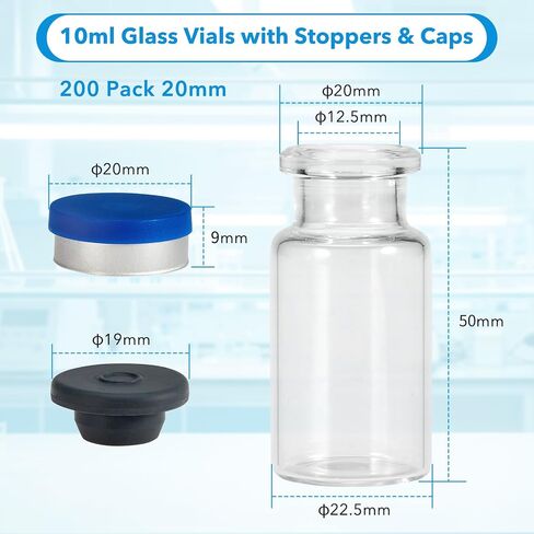 200 Pack 10ml Glass Vials with 500 PCS 20ml Scintillation Vials in Kuwait