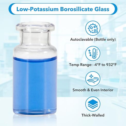200 Pack 10ml Glass Vials with 500 PCS 20ml Scintillation Vials in Kuwait