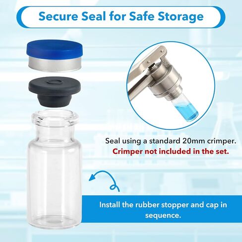200 Pack 10ml Glass Vials with 500 PCS 20ml Scintillation Vials in Kuwait