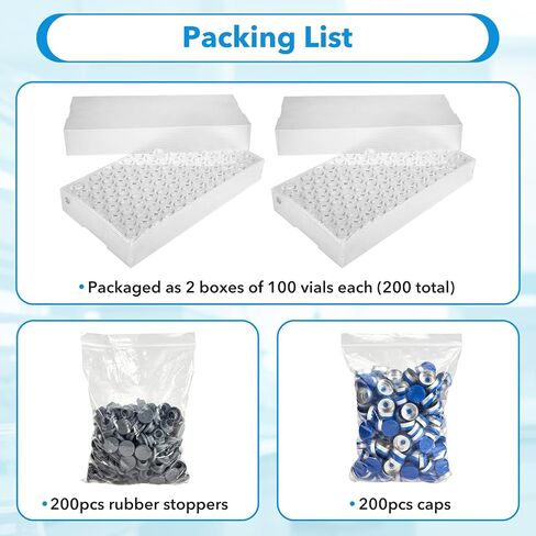200 Pack 10ml Glass Vials with 500 PCS 20ml Scintillation Vials in Kuwait