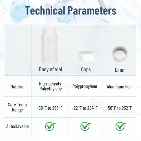 100pcs HDPE 20ml Scintillation Vials with 500pcs Glass Scintillation Vials in Kuwait