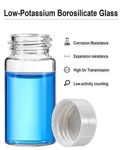 20ml Scintillation Vials - 600 Pcs Borosilicate Glass Sample Vials - Scintillation Counting Vial with 22-400 White Screw Cap with Silver Aluminum Foil Liner in Kuwait