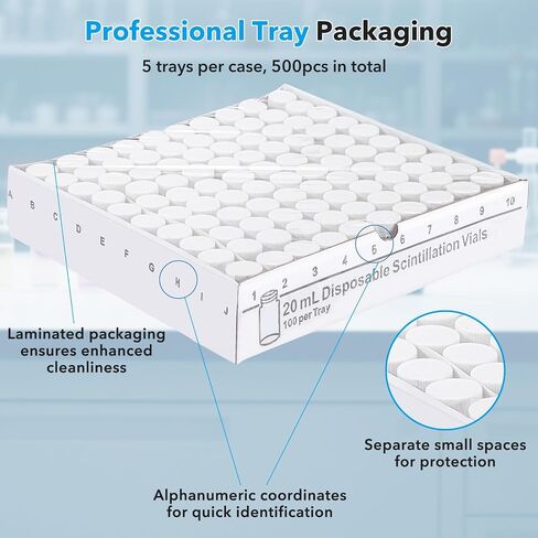 100 PCS Scintillation Vials Aluminum Foil Liner with 500 PCS Scintillation Vials Foamed PP Liner in Kuwait