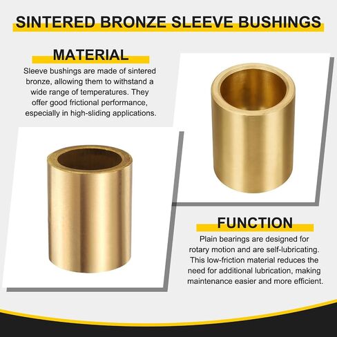 uxcell 2Pcs Sleeve Bearings, 25mm Bore x 32mm OD x 20mm Length, Self-Lubricating Sintered Bronze Bushings in Kuwait