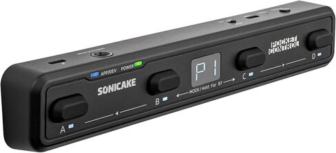 SONICAKE Pocket Control - MIDI Foot Controller, Wired/Wireless MIDI Transmission, USB Host, 4 Buttons BT Rechargeable Page Turner Pedal for Musician/Live Performance/Studio (Black) in Kuwait