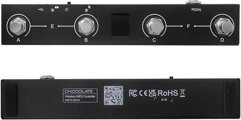 GRABOTE for BT MIDI Foot Controller Wireless MIDI Controller Rechargeable 4 Buttons Pedal APP Control Chocolate Rechargeable Midi Controller in Kuwait