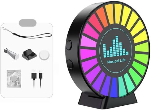 Vibration Noise Sensor with RGB Light, 2K HD Voice Activated Lamp EVP Sound Pickup, Paranormal Investigation Hunting Device, Black in Kuwait
