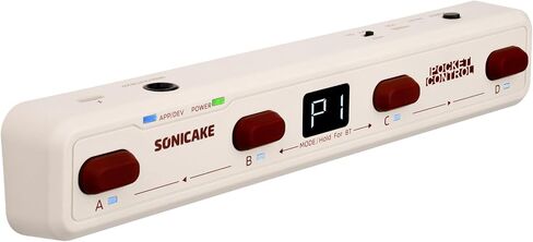 SONICAKE Pocket Control - MIDI Foot Controller, Wired/Wireless MIDI Transmission, USB Host, 4 Buttons BT Rechargeable Page Turner Pedal for Musician/Live Performance/Studio (Black) in Kuwait